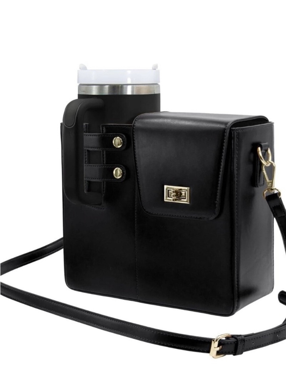 Black Crossbody Tote HydriEase with Drink thermos Stanley Holder